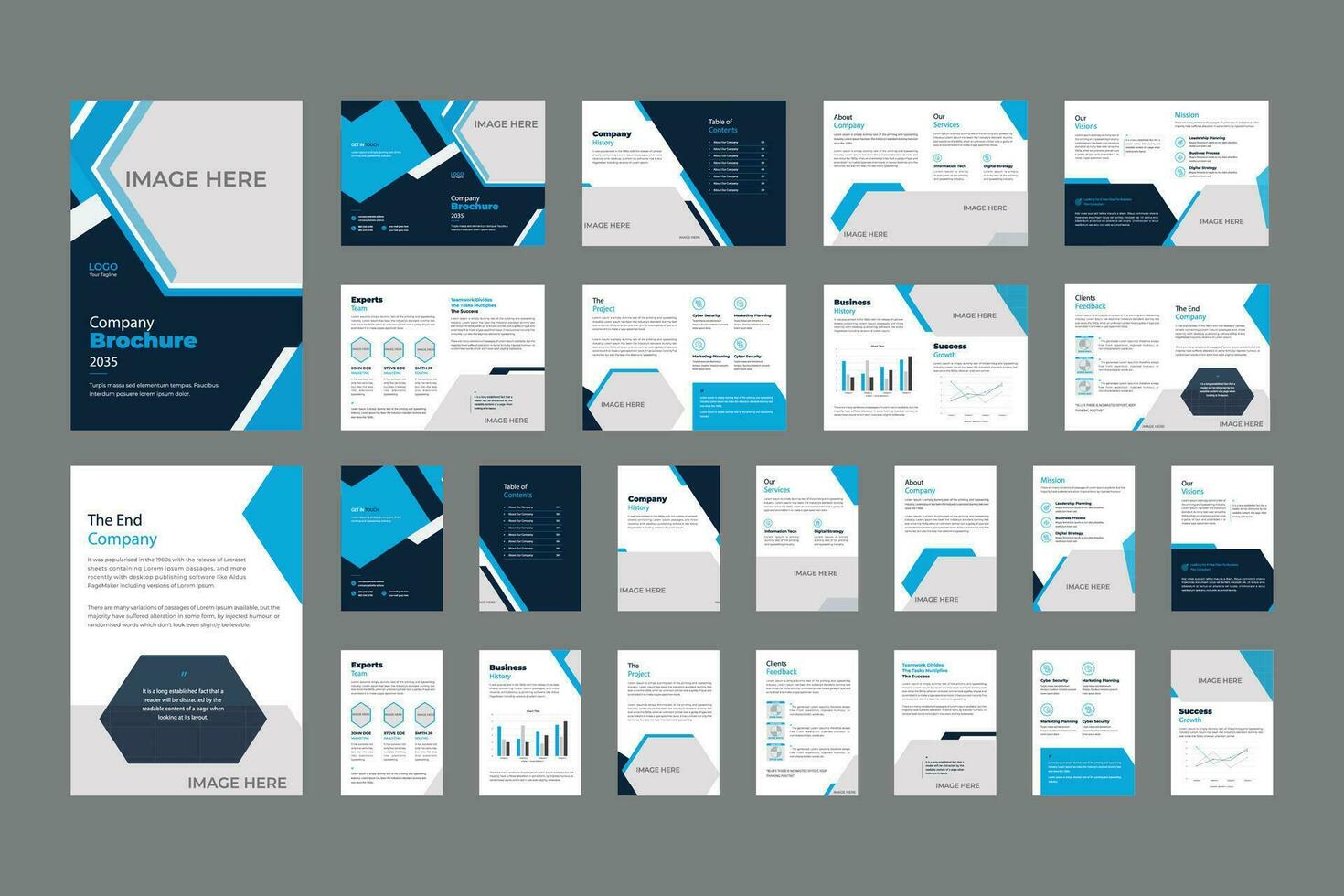 corporate company profile brochure, annual report, booklet business proposal layout concept design, vector