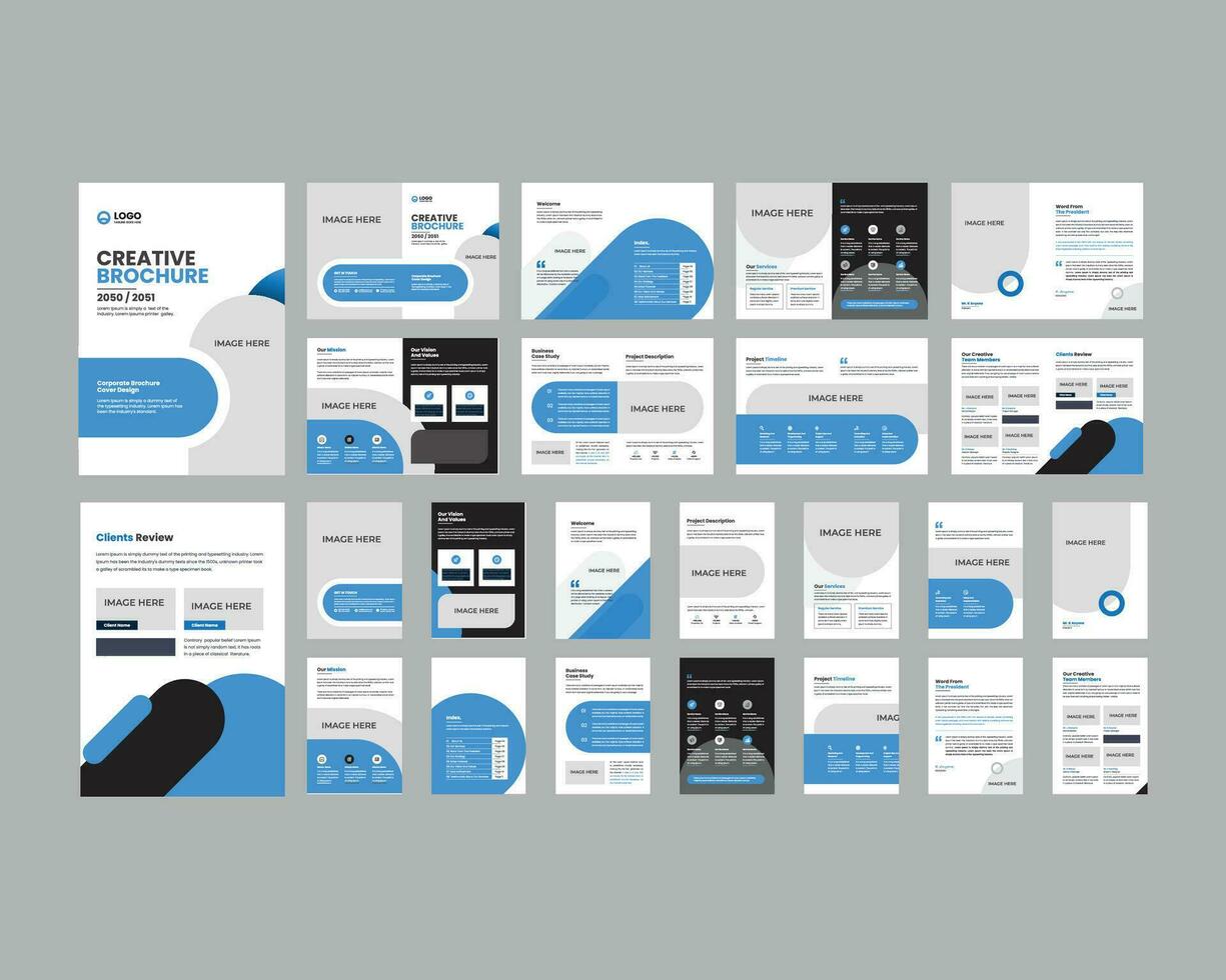 company profile set, Brochure template layout design set, annual report, brochure, minimal template layout design, blue minimal business profile template layout, flyer design vector