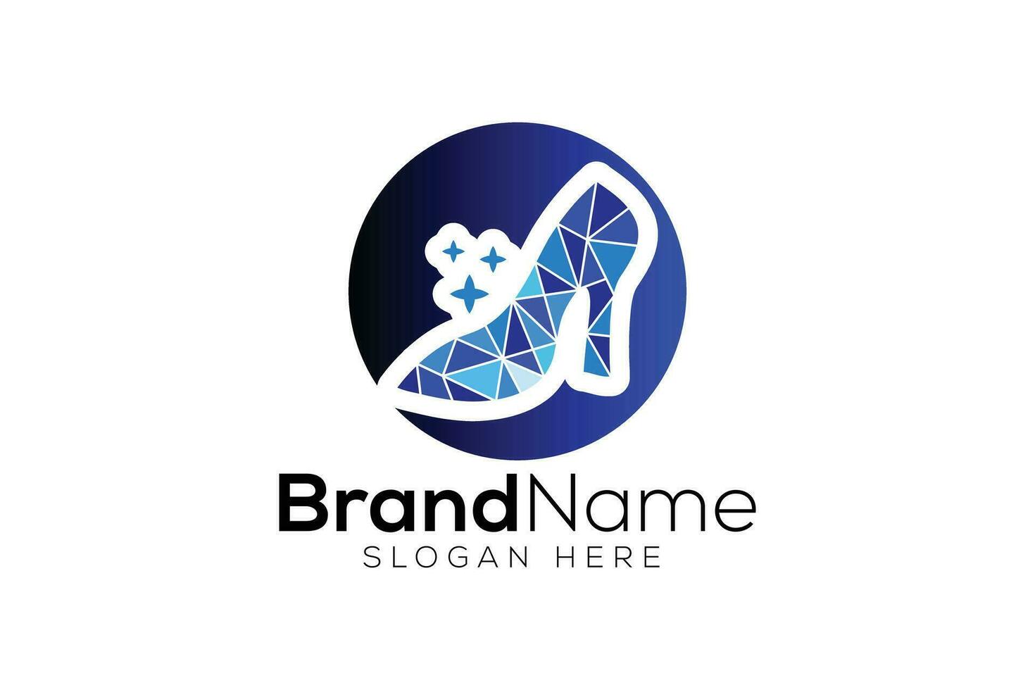 Ladies shoe Glass logo design template vector