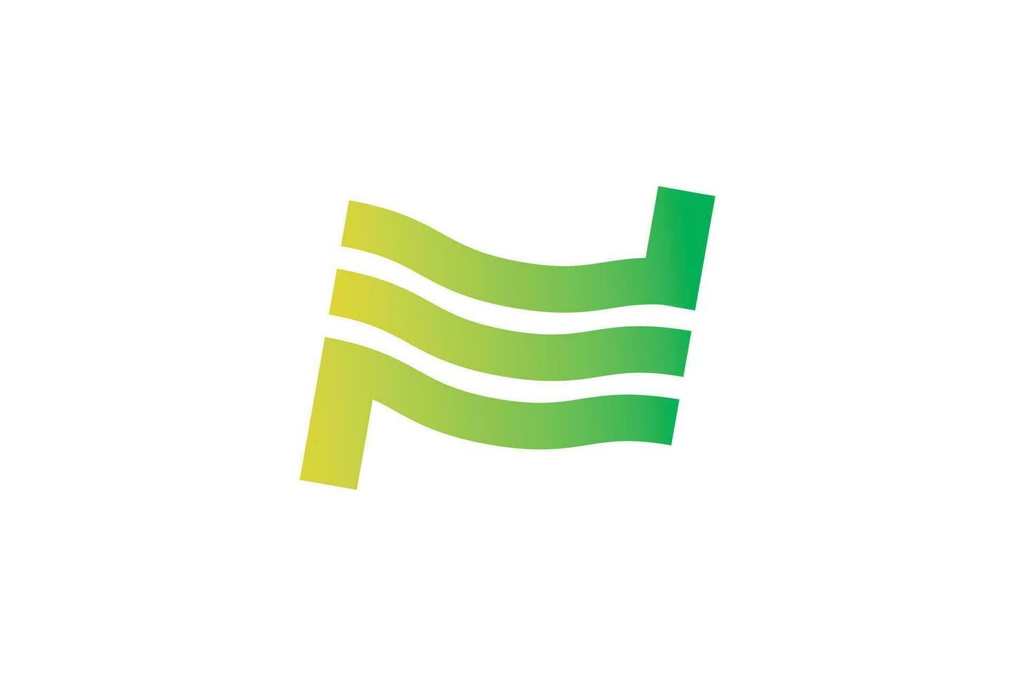 Letter N flag Sign logo design template vector