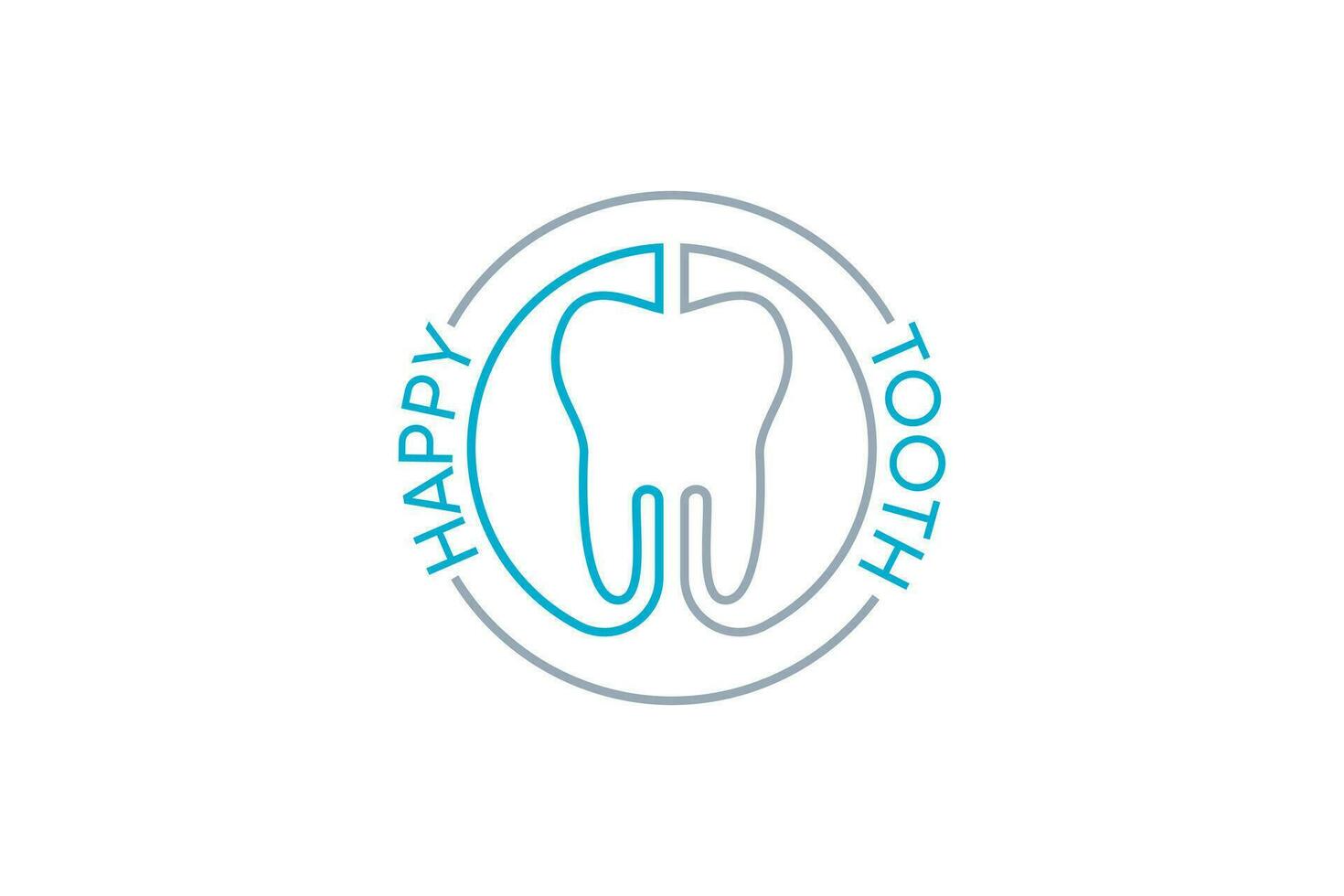 Happy Tooth logo design template vector