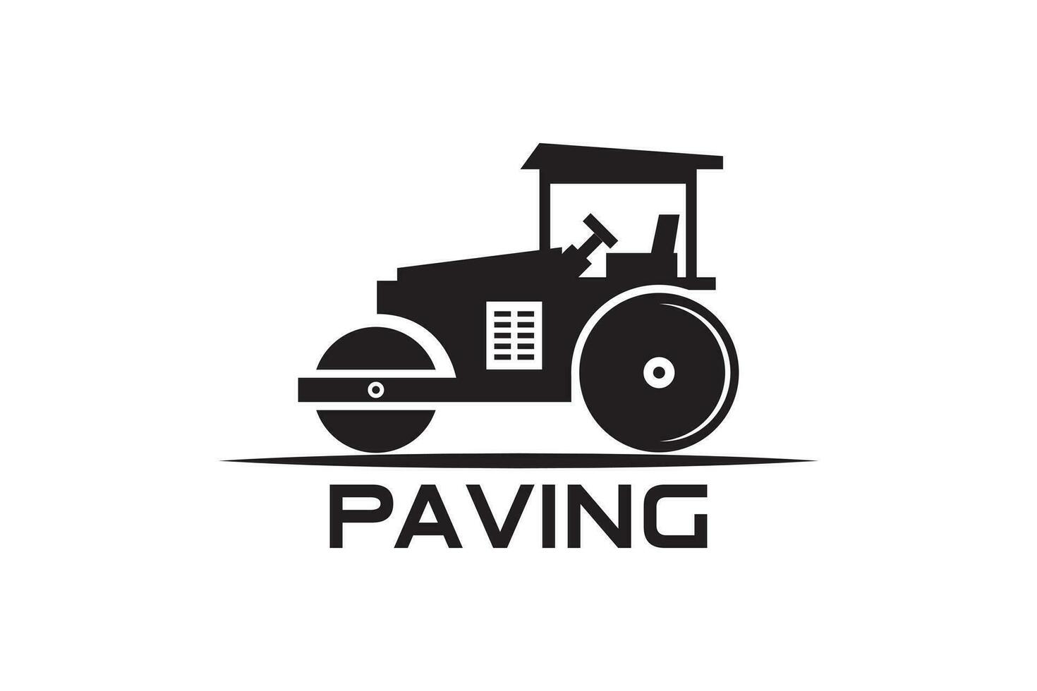 Paving machine logo design template vector