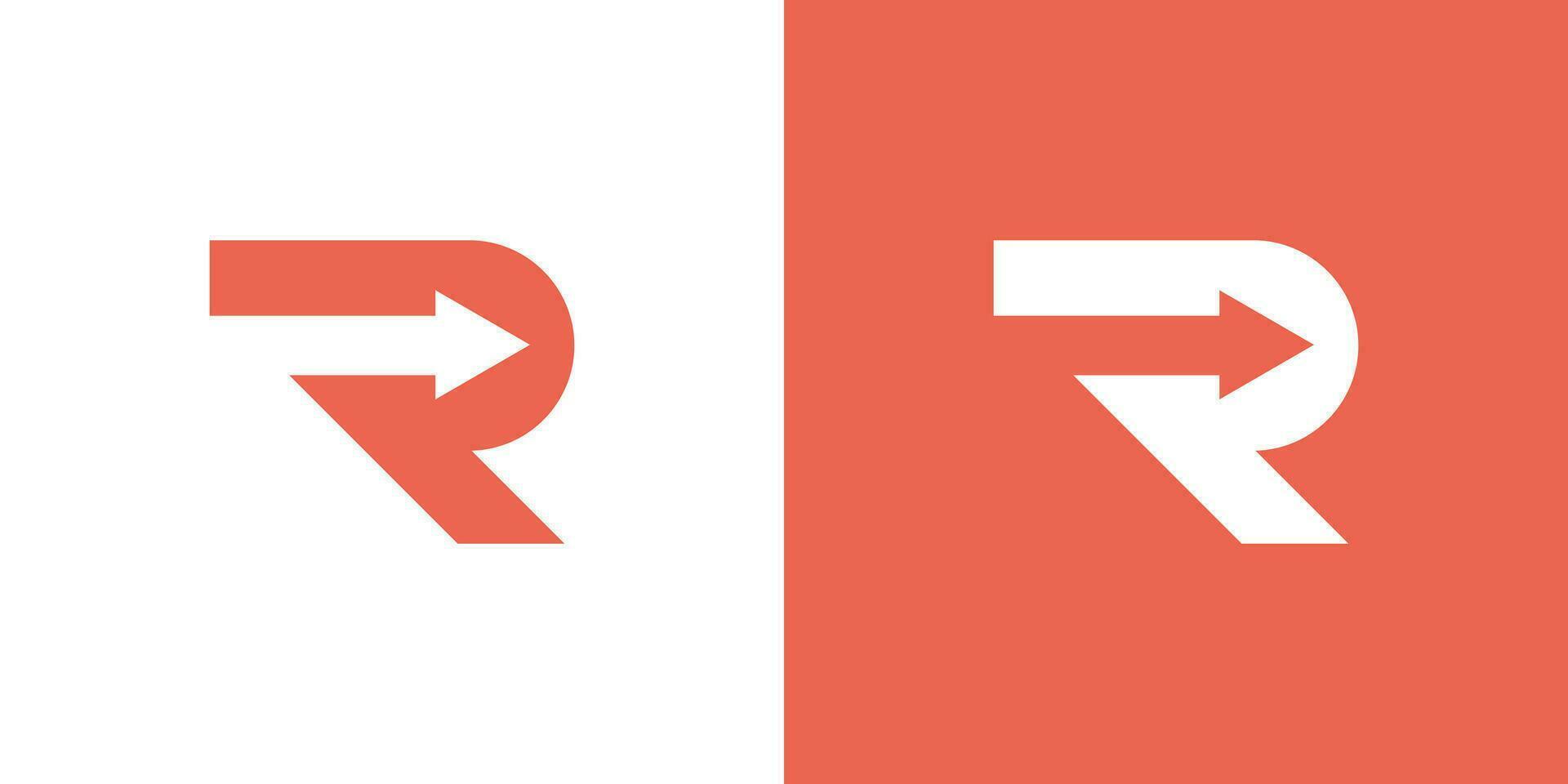Letter R growth arrow logo design template vector