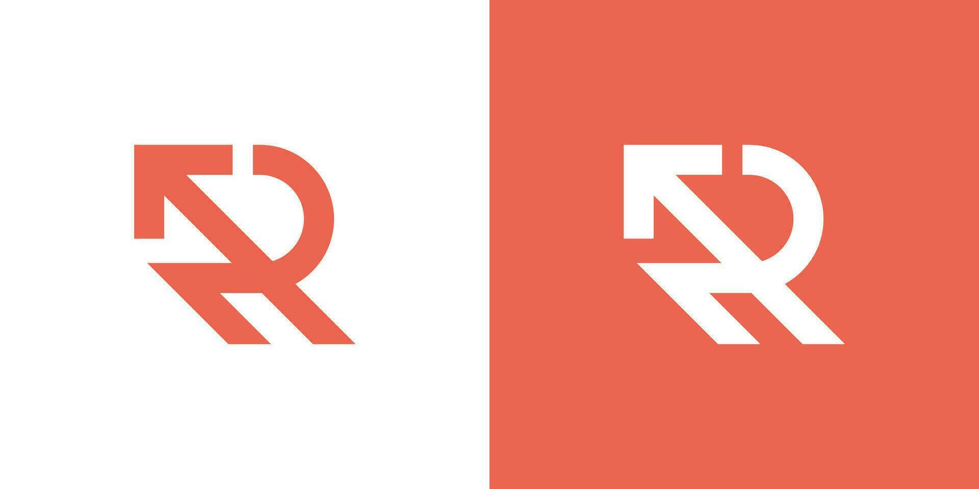 Letter R growth arrow logo design template vector