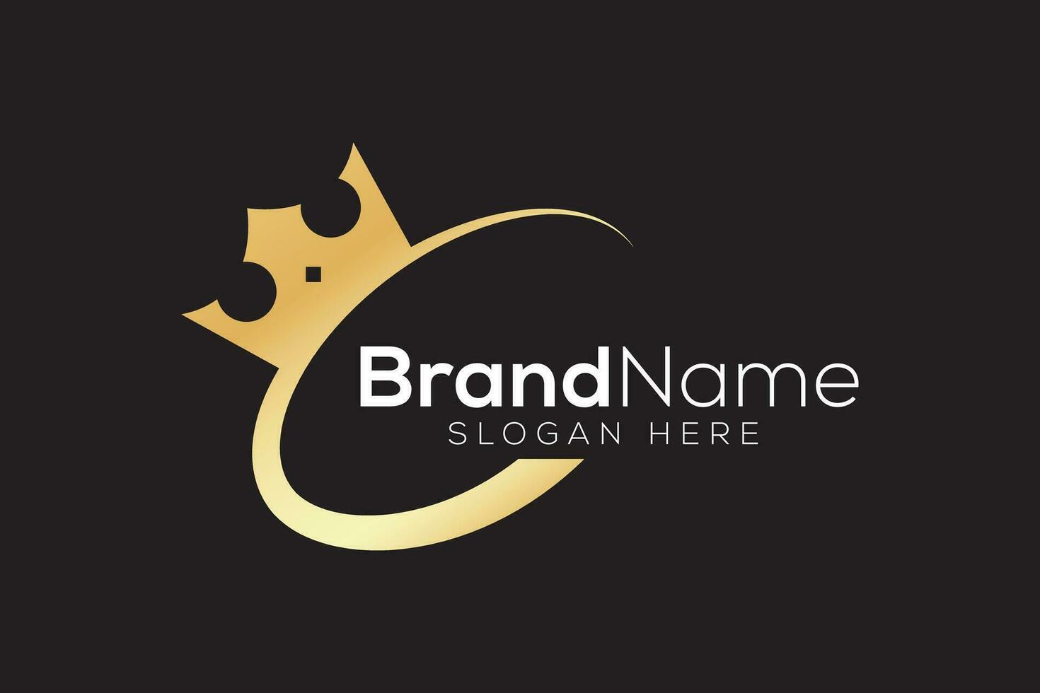 Luxurious Golden crown logo design template vector