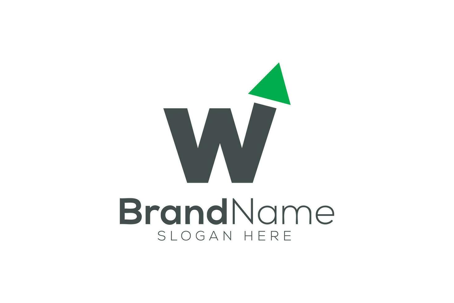 Letter w arrow up logo design template vector