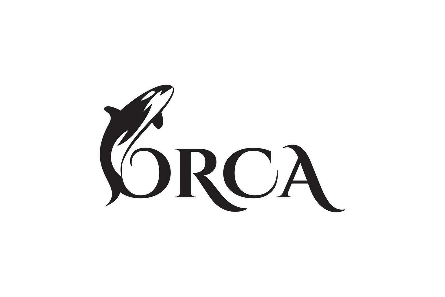Orca whale logo design vector template