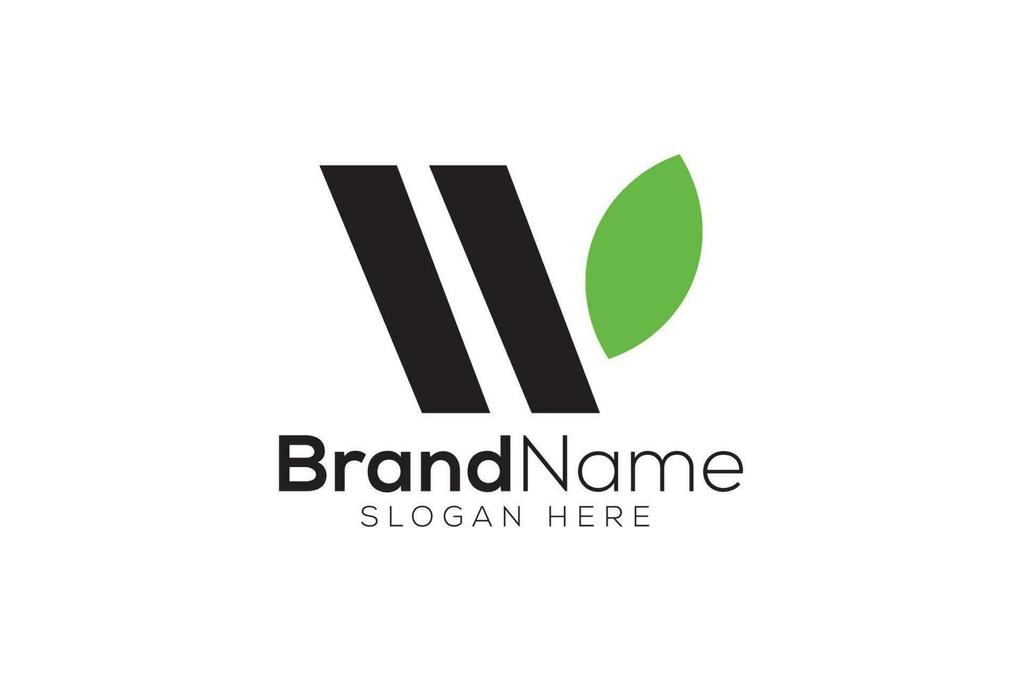 Letter W Leaf logo design vector template