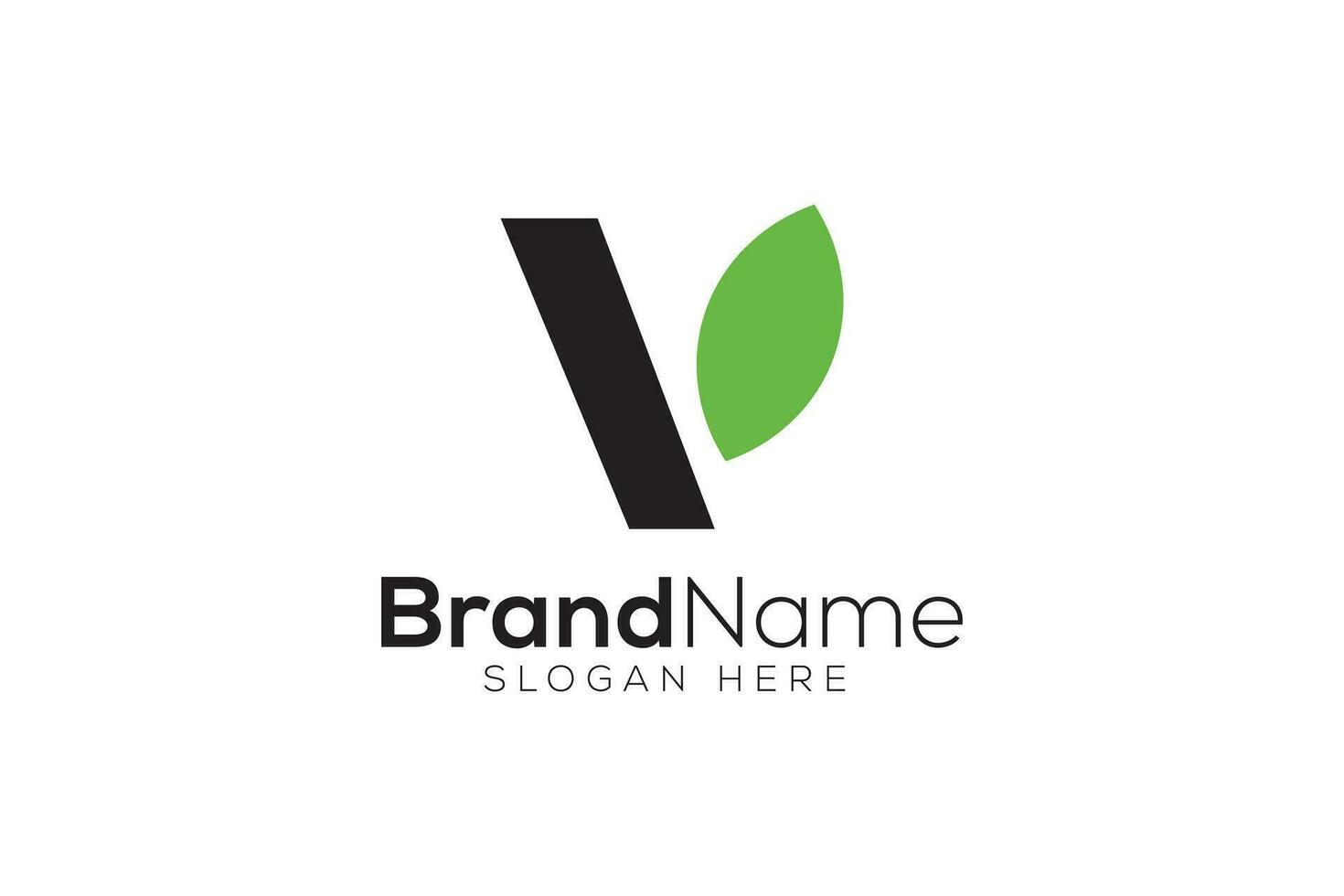 Letter V Leaf logo design vector template