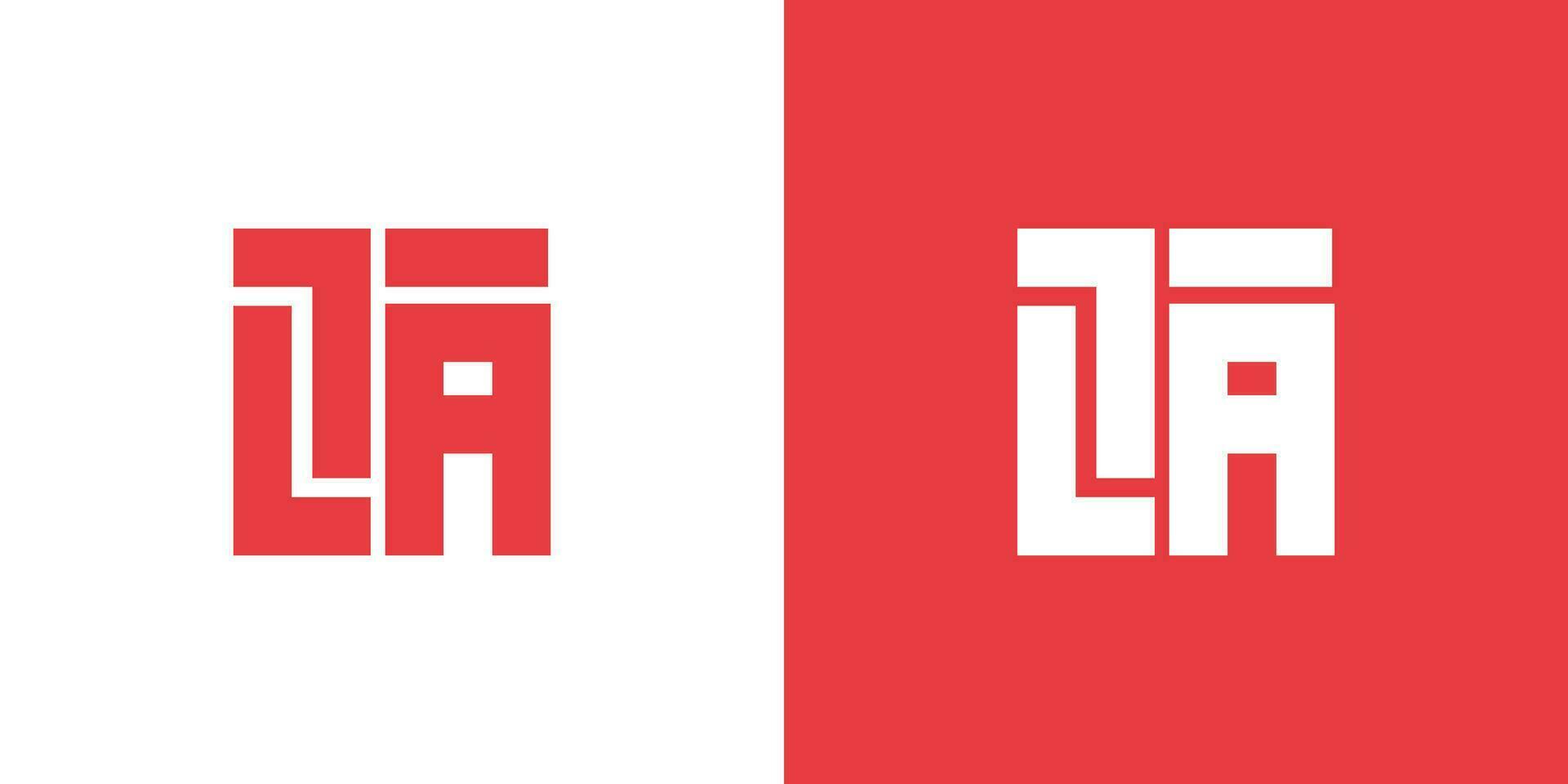 Letter L T A abstract square design vector template