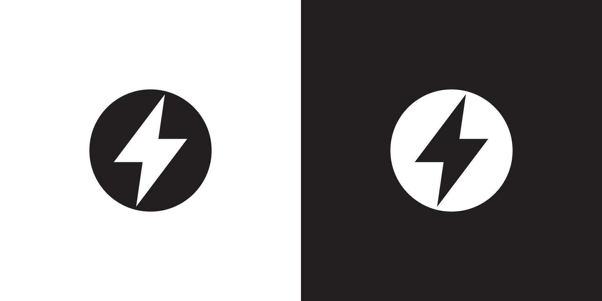 Thunder icon logo design template vector