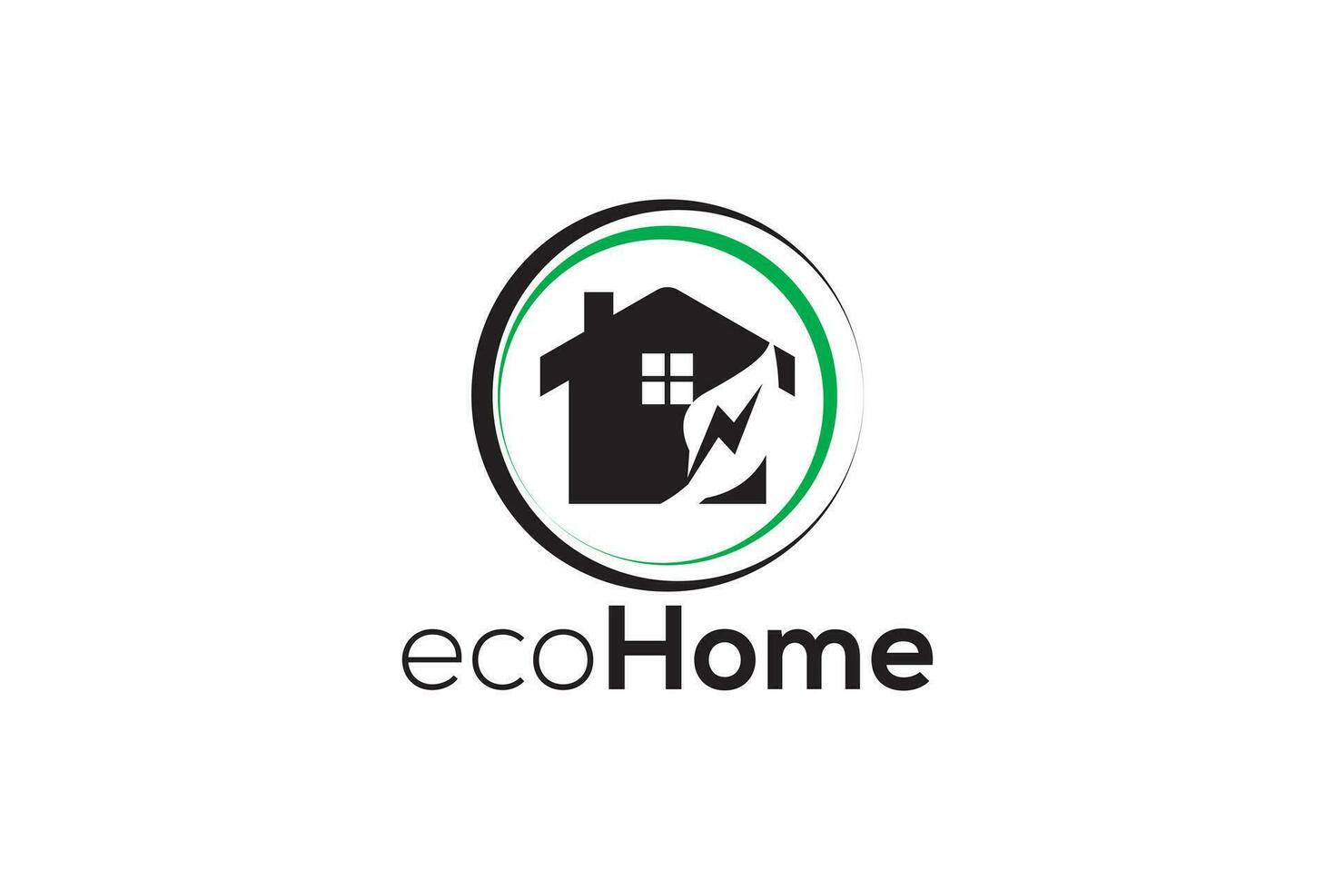 Eco home green energy logo design vector template