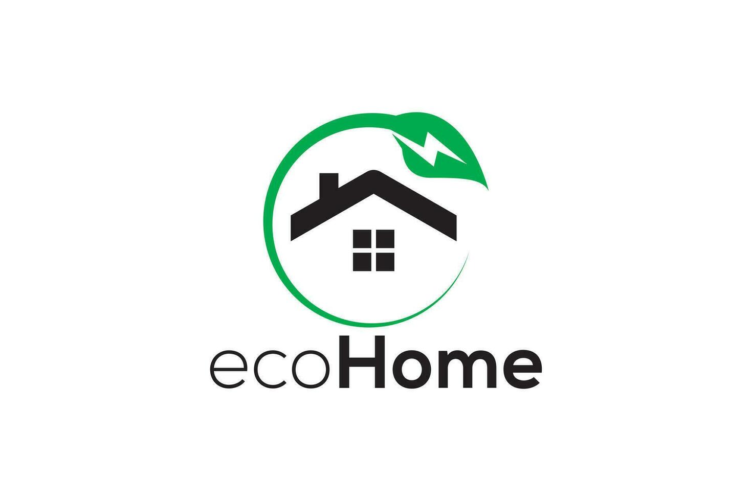 eco hogar verde energía logo diseño vector modelo