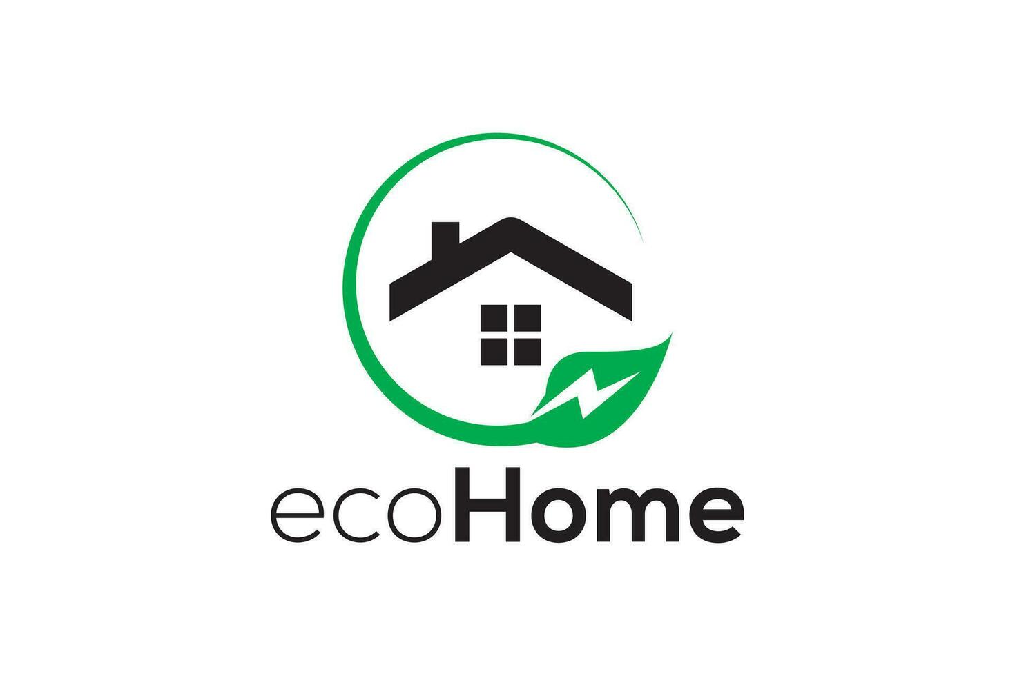 Eco home green energy logo design vector template