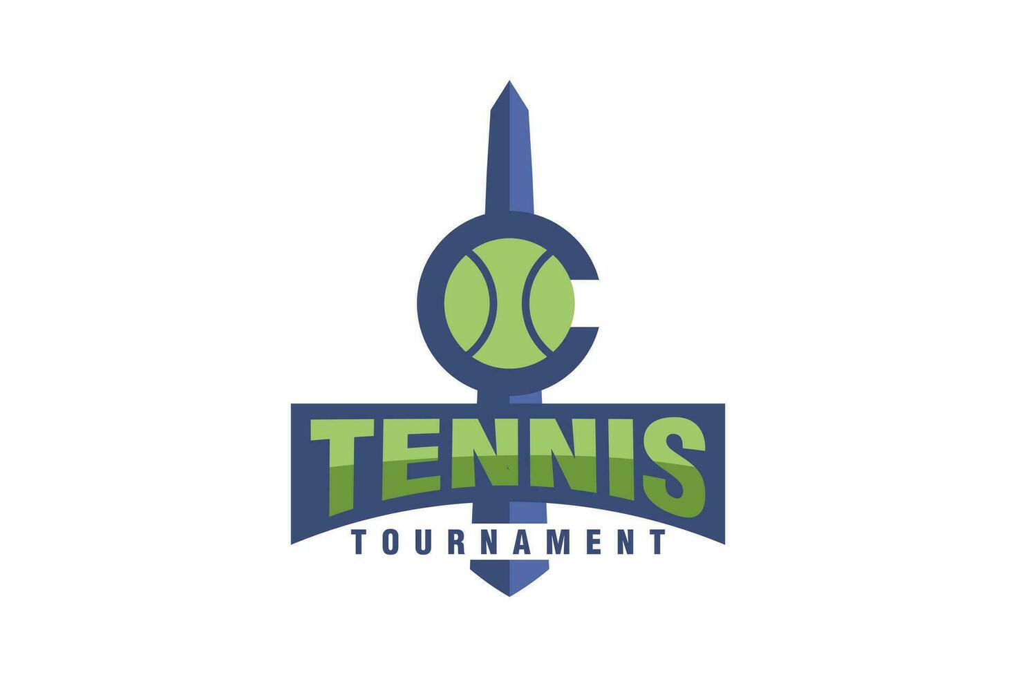 Tennis Tournament and Washington Monument logo design vector template