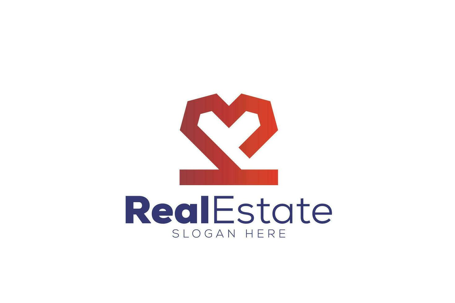 Real Estate love logo design vector template