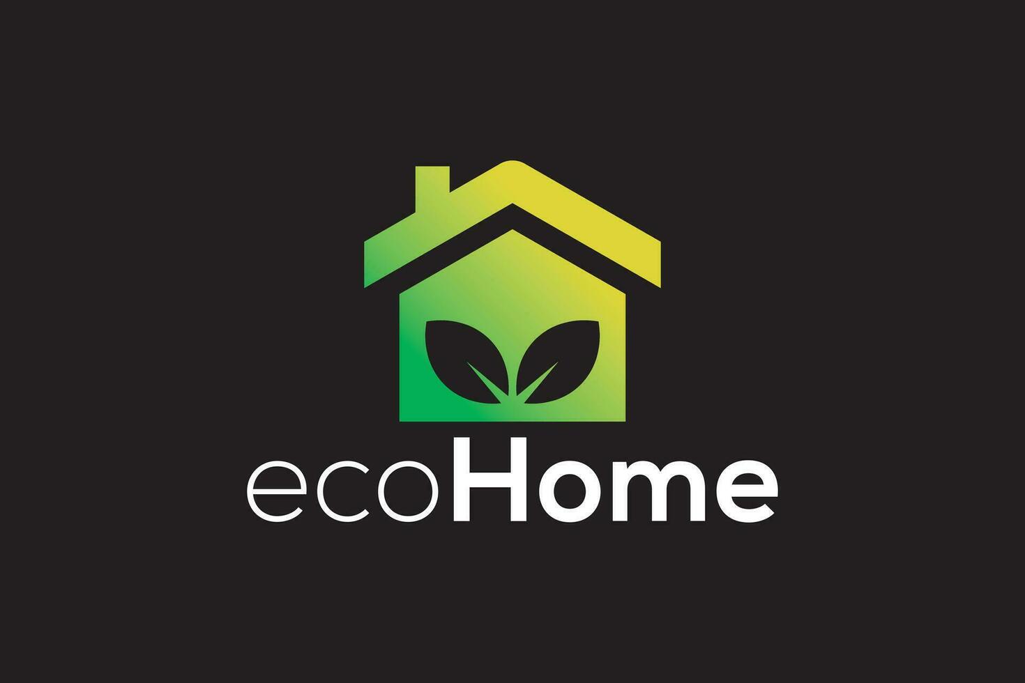 eco hogar hoja icono logo diseño vector modelo