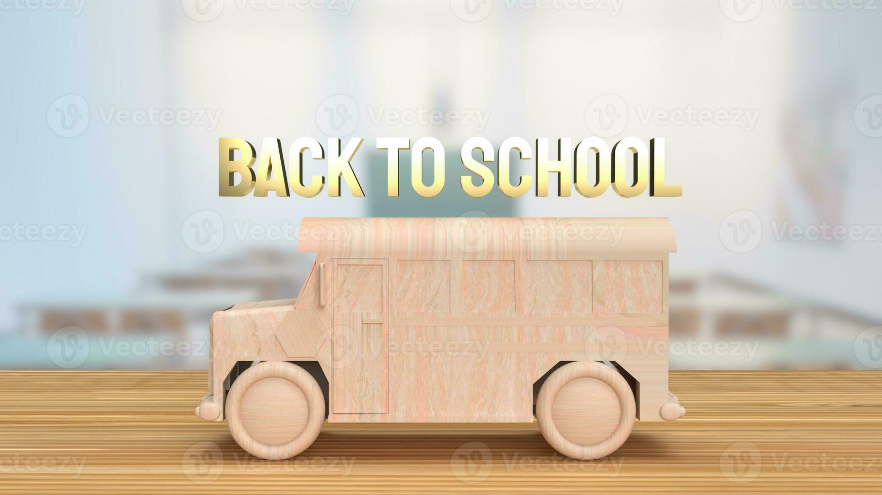 The wood school bus no table 3d rendering photo