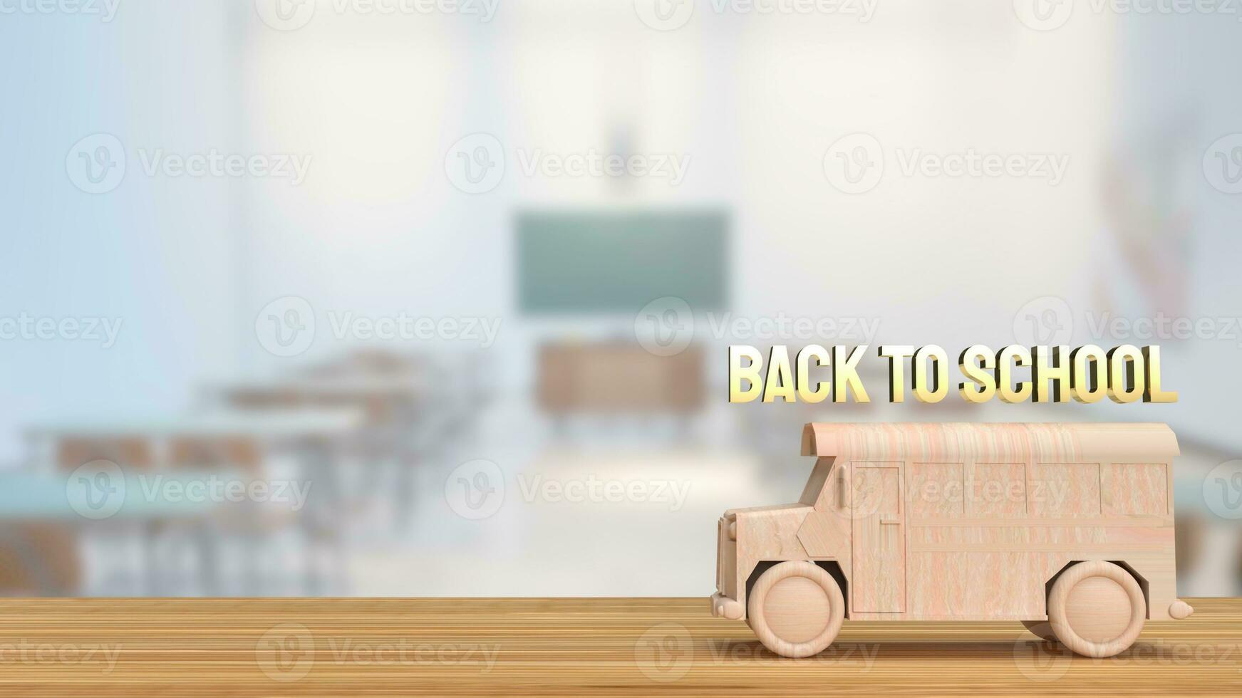 The wood school bus no table 3d rendering photo