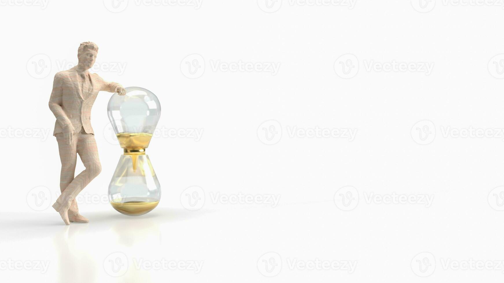 The man and sand clock for business concept 3d rendering photo