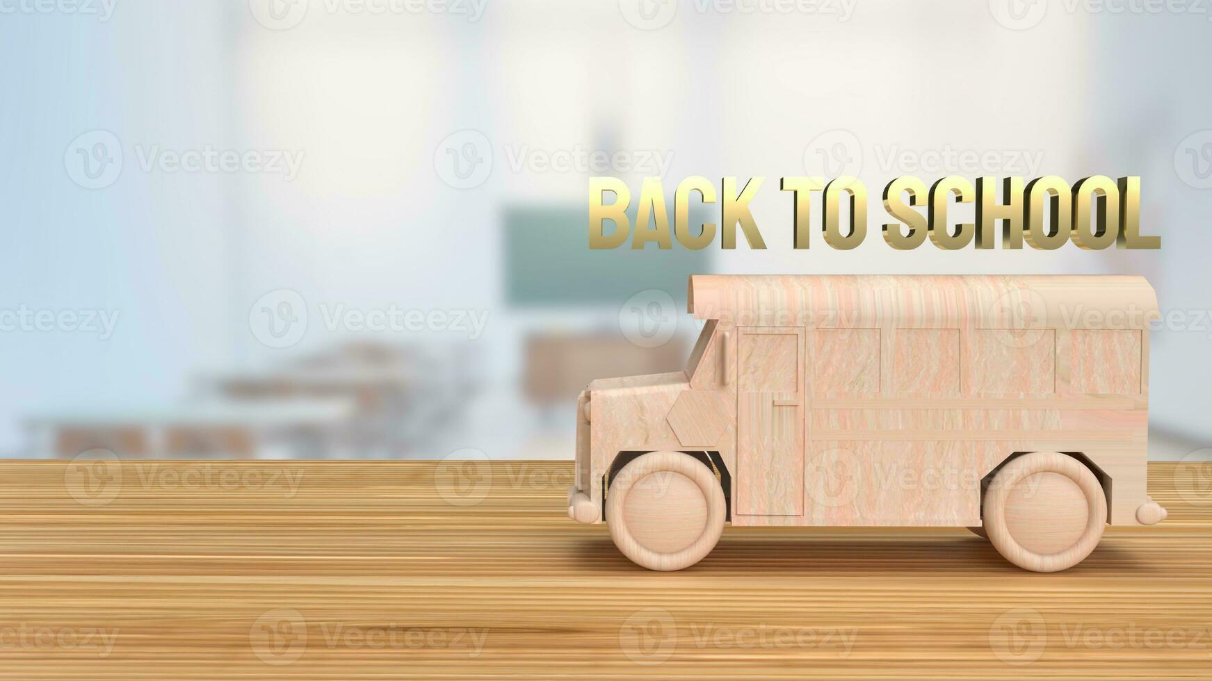 The wood school bus no table 3d rendering photo