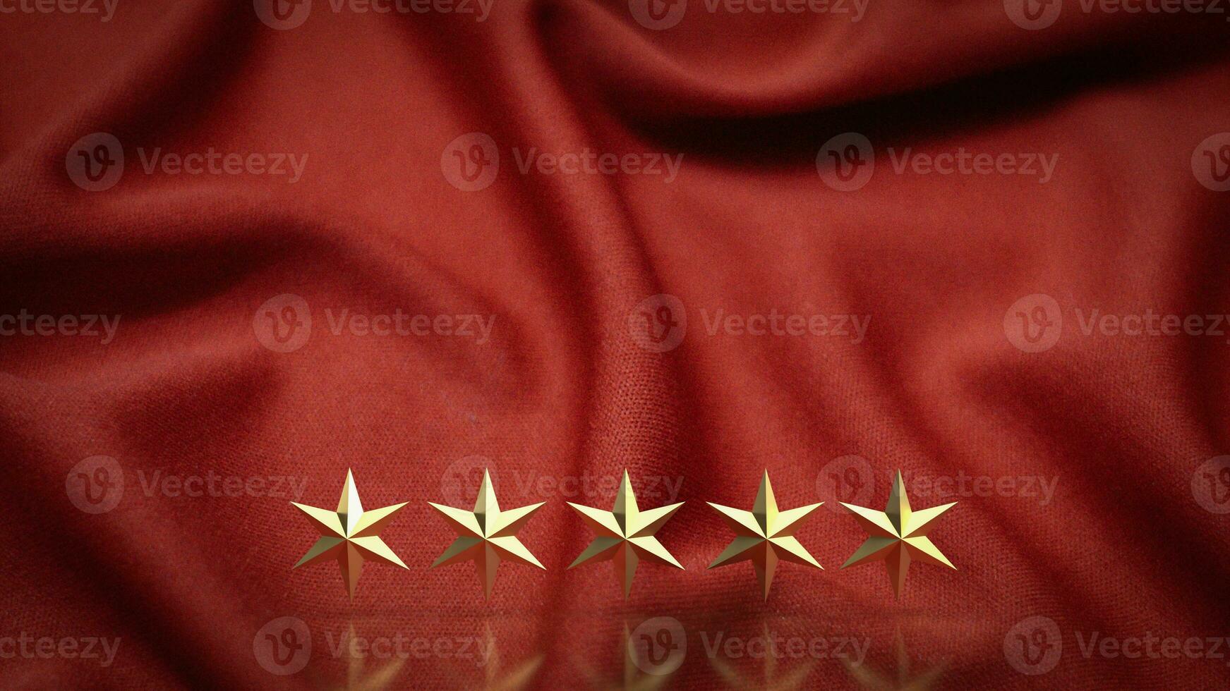 el oro estrella en rojo antecedentes 3d representación foto