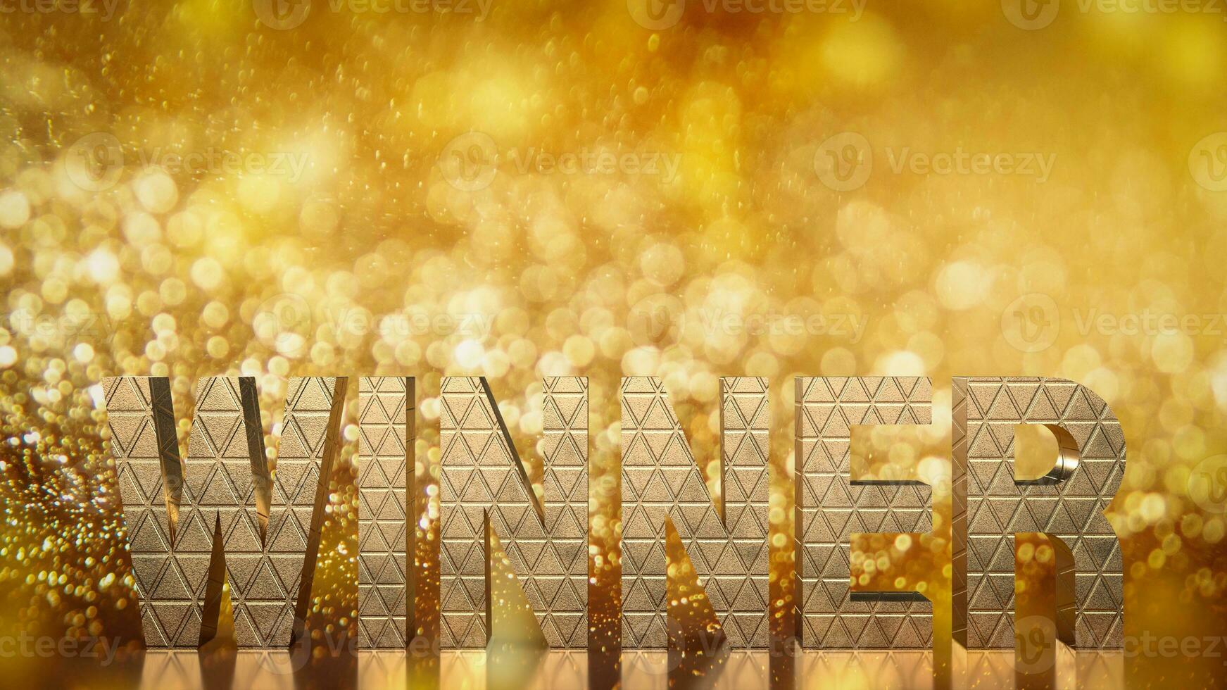 The gold winner text for background concept 3d rendering photo