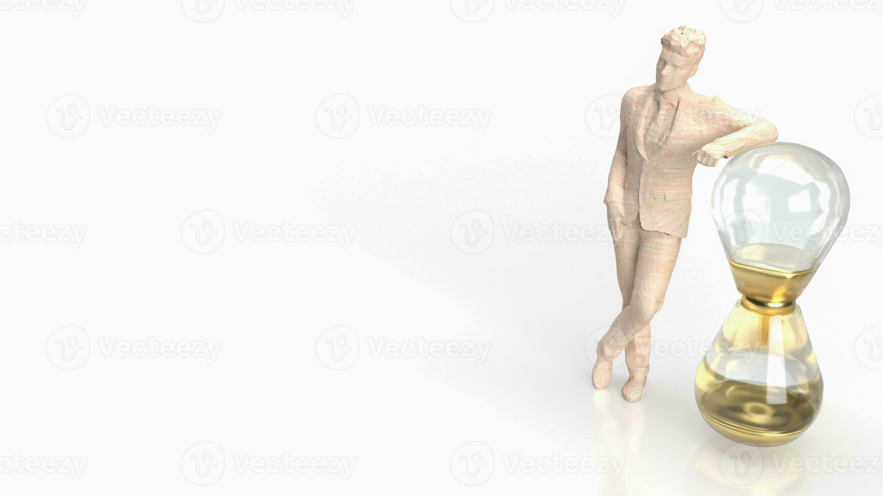 The man and sand clock for business concept 3d rendering photo