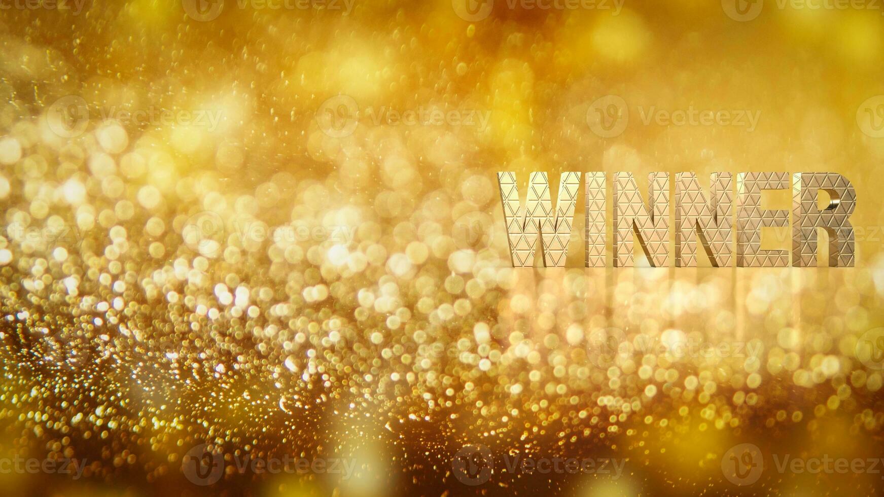 The gold winner text for background concept 3d rendering photo