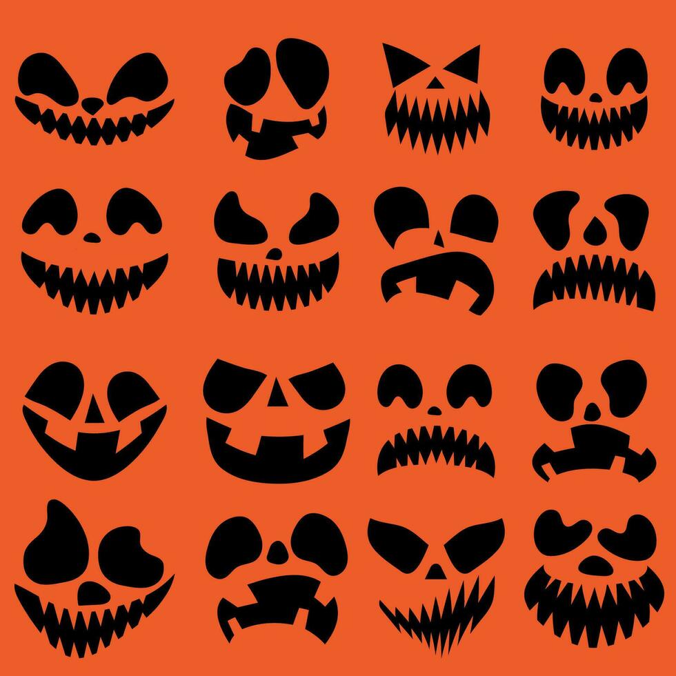 The jack o lantern face for halloween content vector