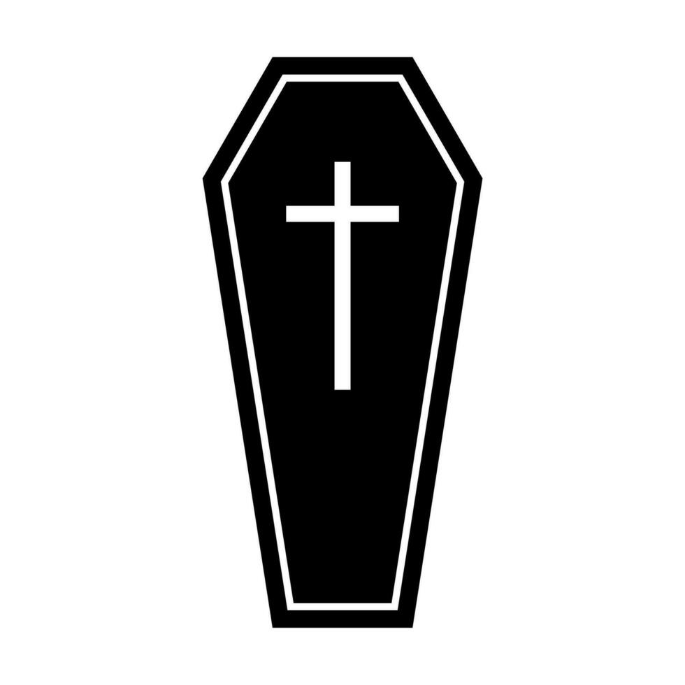 Halloween coffin silhouette flat icon vector for your website design, logo, app, UI. illustration, EPS10.