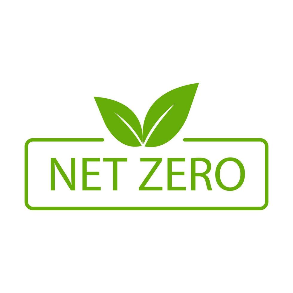 net zero carbon footprint icon vector emissions free  no atmosphere pollution CO2 neutral stamp for graphic design, logo, website, social media, mobile app, UI