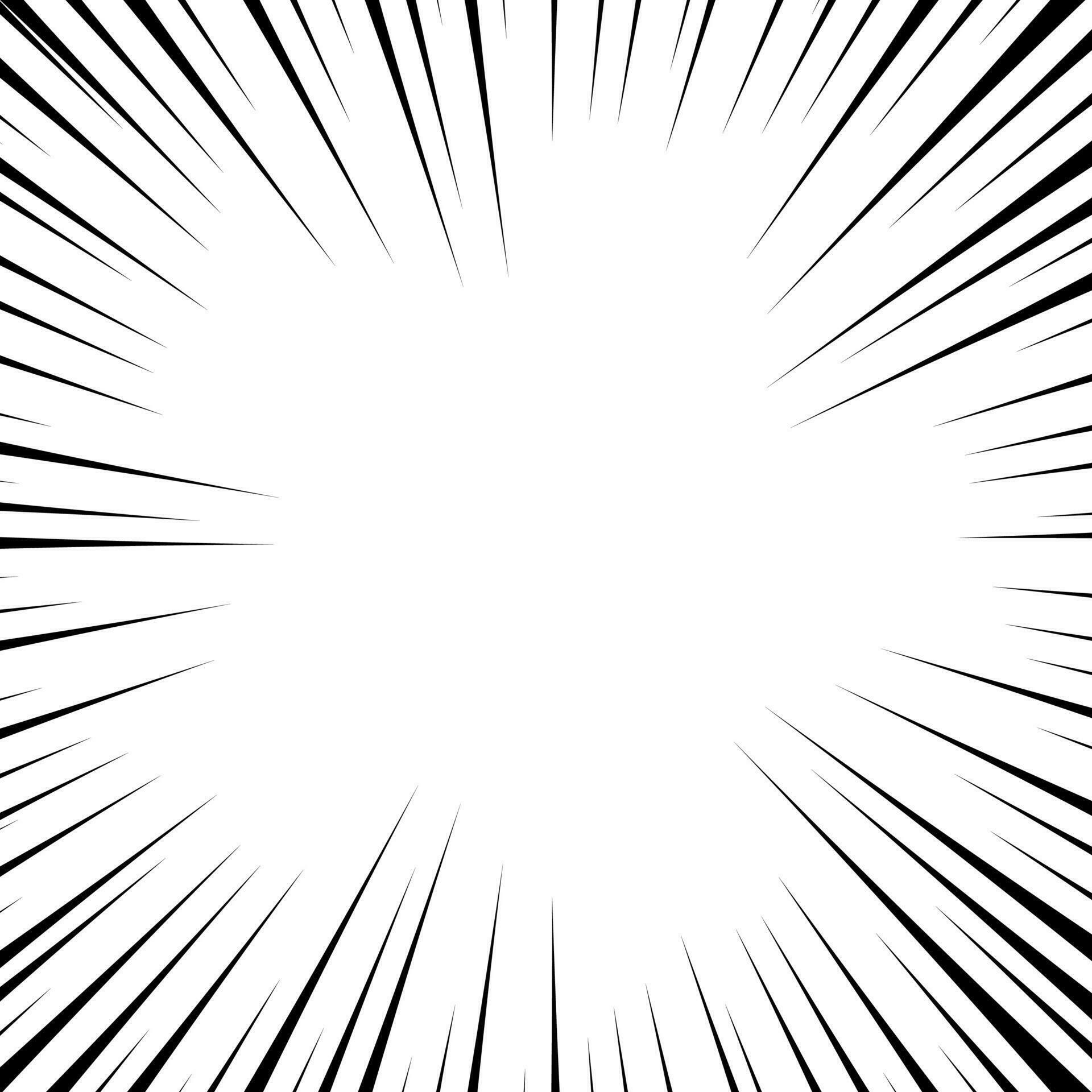 Comic book white and black radial lines background. Superhero action