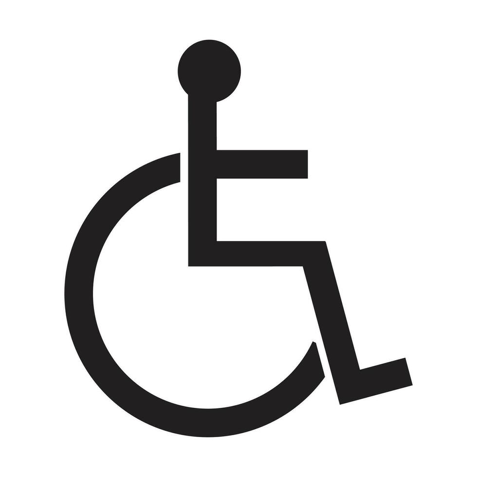 discapacitado firmar icono vector ilustracion.humana en silla de ruedas minusválido símbolo.