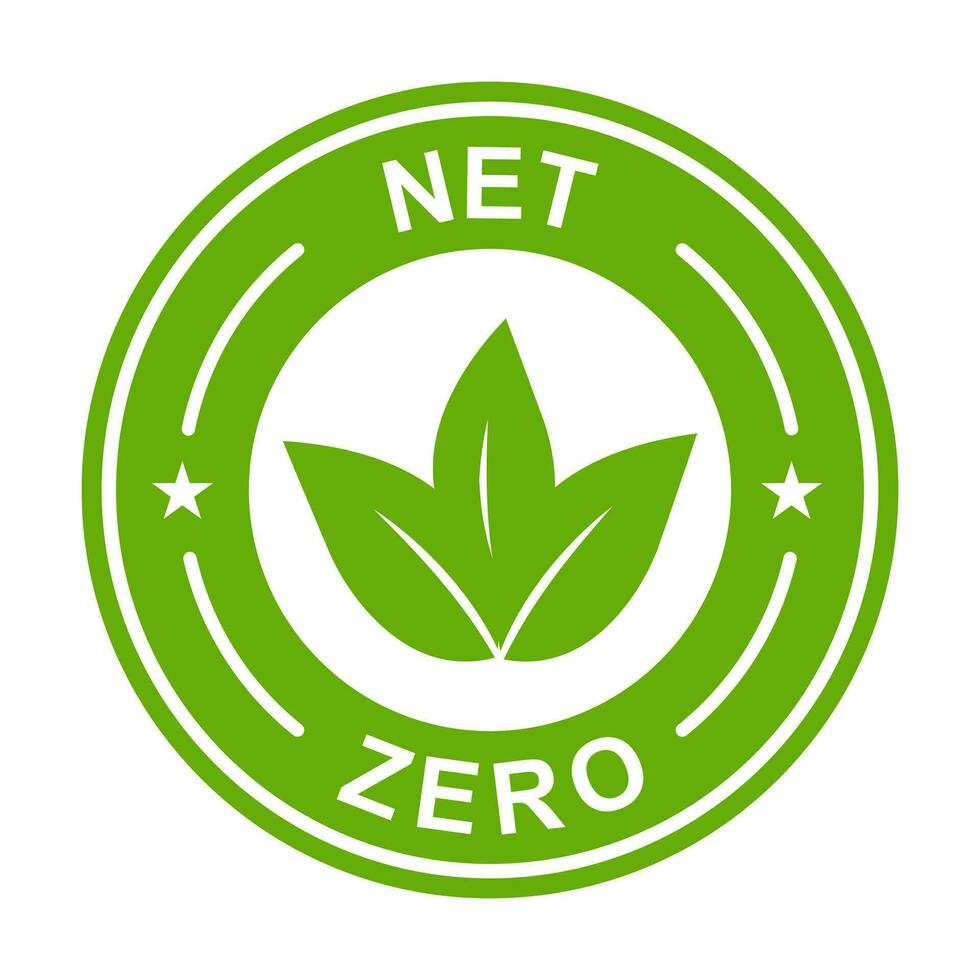 net zero carbon footprint icon vector emissions free  no atmosphere pollution CO2 neutral stamp for graphic design, logo, website, social media, mobile app, UI