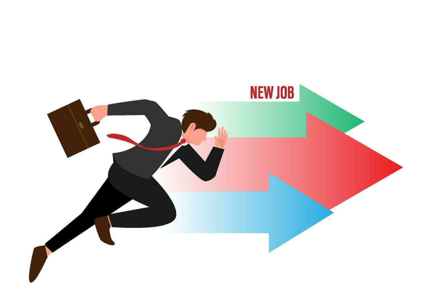 Change to new job, career or opportunity, new challenge to success, improvement or advancement, recruitment or employment concept, businessman employee carrying stuffs changing to new job vector