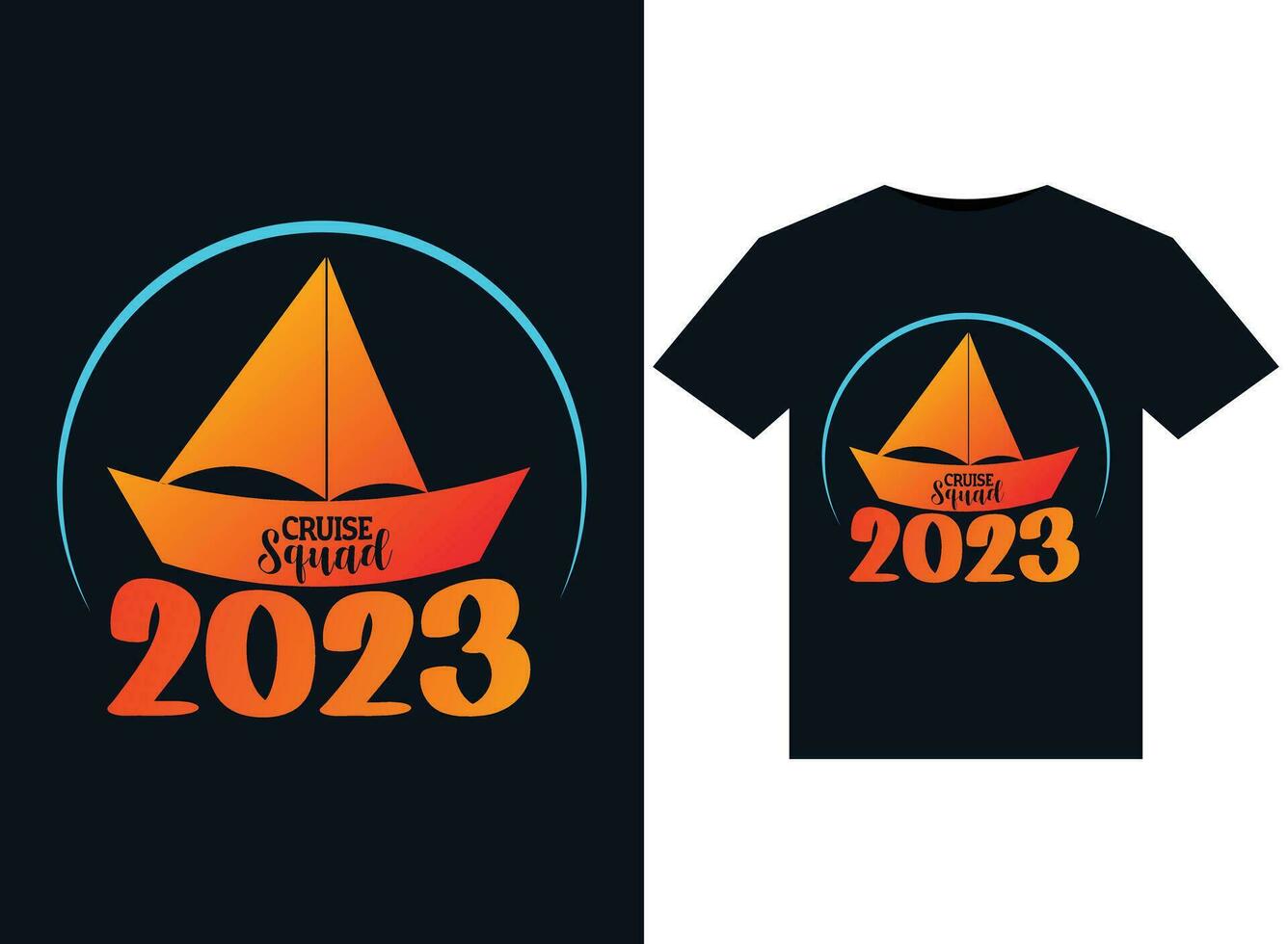 2023 Cruise Squad illustrations for print-ready T-Shirts design vector