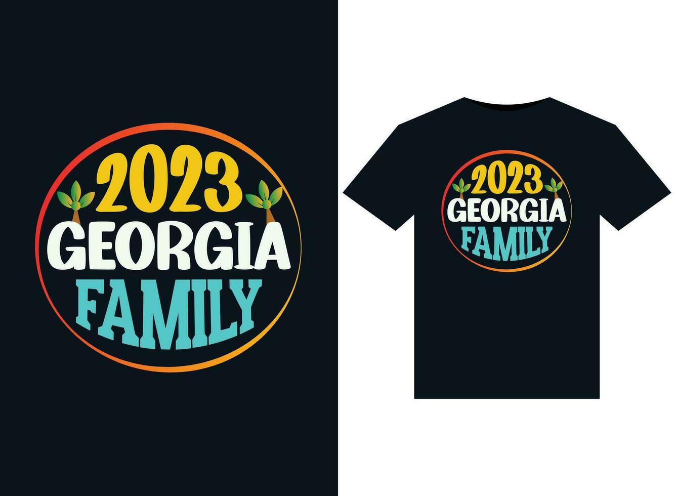 2023 Georgia familia ilustraciones para listo para imprimir camisetas diseño vector