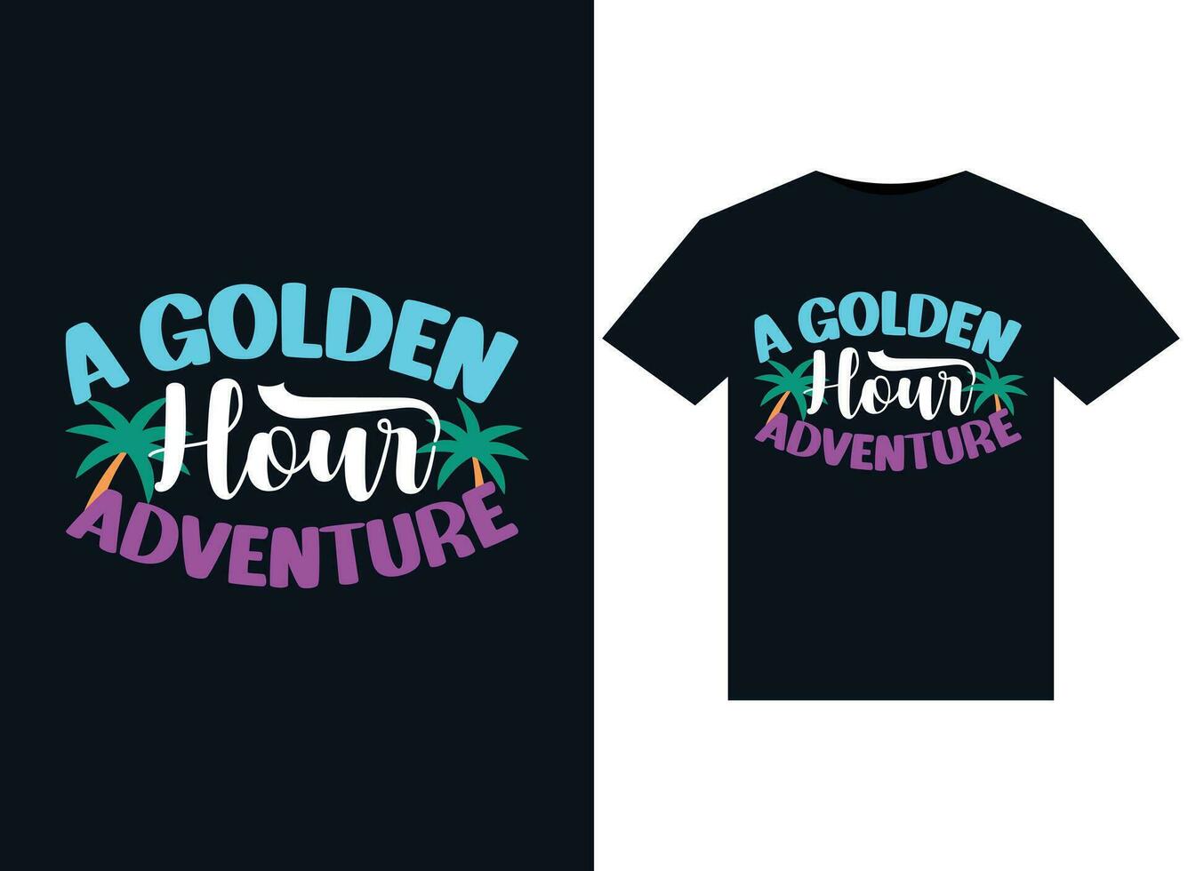 A Golden Hour Adventure illustrations for print-ready T-Shirts design vector