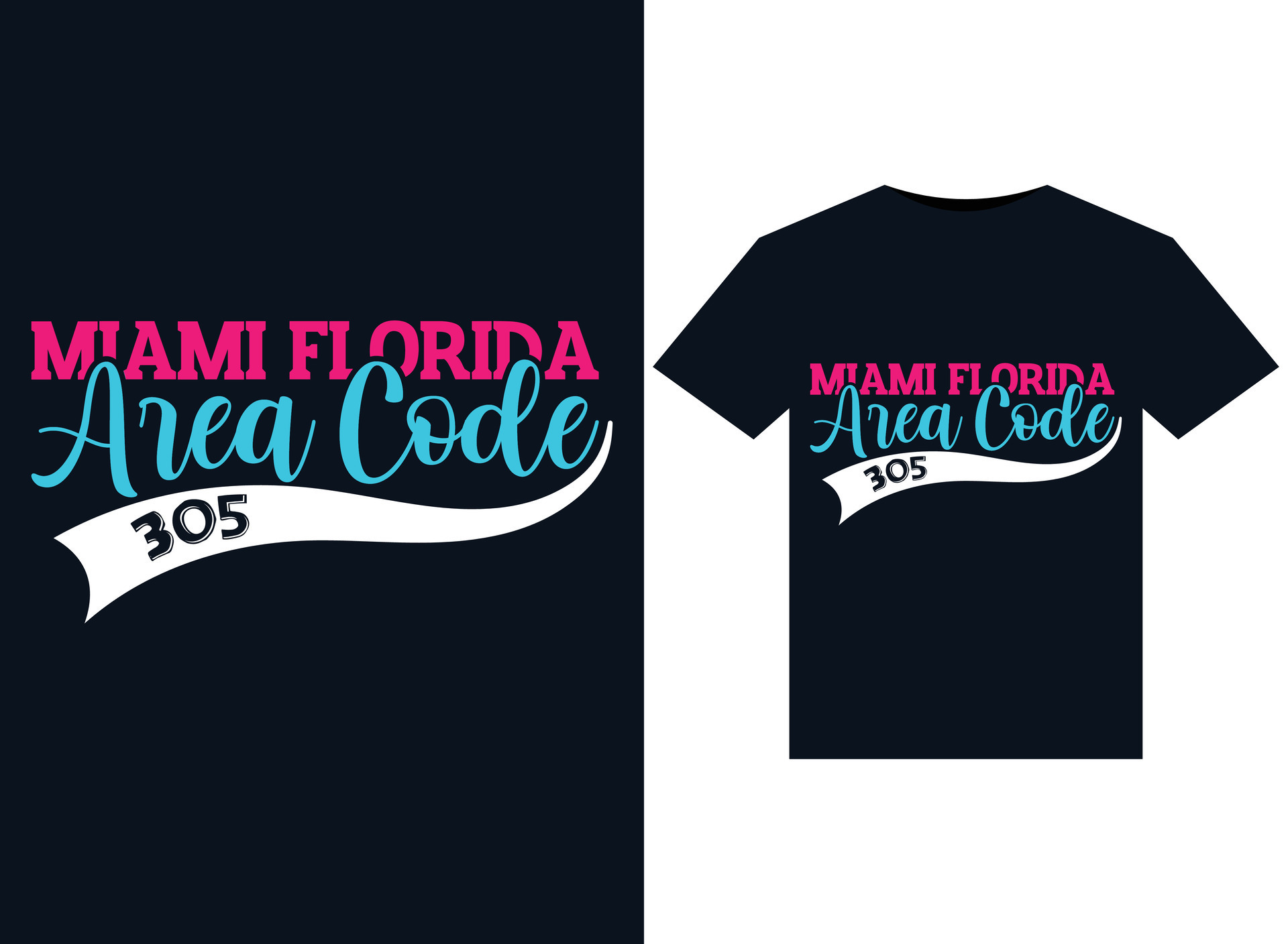 Miami Florida Area Code 305 illustrations for printready TShirts design 25400546 Vector Art at