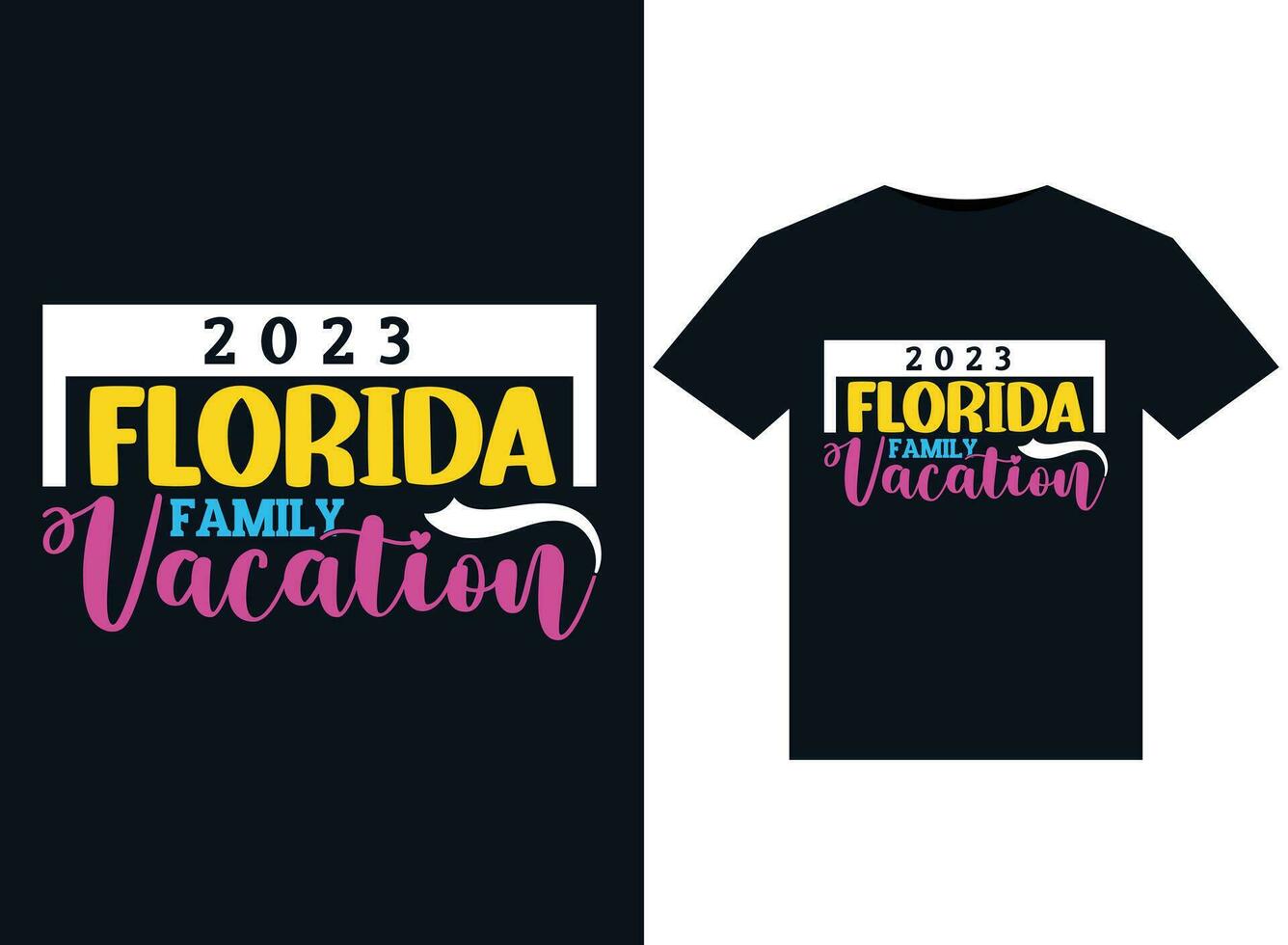 2023 Florida familia vacaciones ilustraciones para listo para imprimir camisetas diseño vector