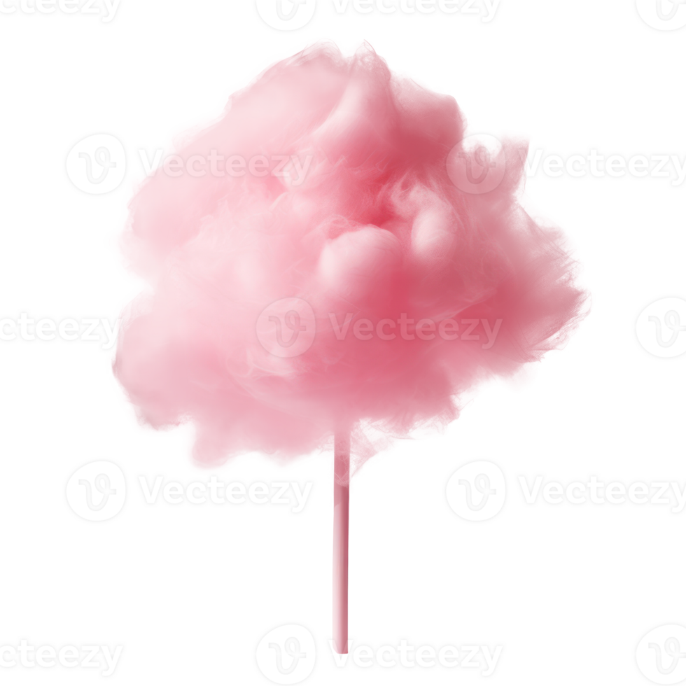 Pink cotton candy isolated. Illustration AI Generative png