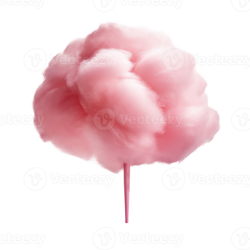 Pink cotton candy isolated. Illustration AI Generative png