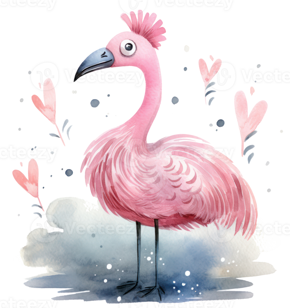 roze geschilderd flamingo. illustratie ai generatief png