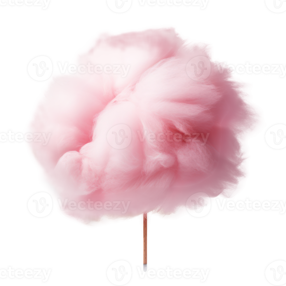 Pink cotton candy isolated. Illustration AI Generative png