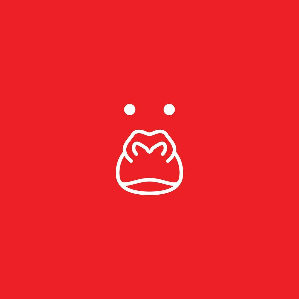 simple and easy to remember gorilla face logo vector