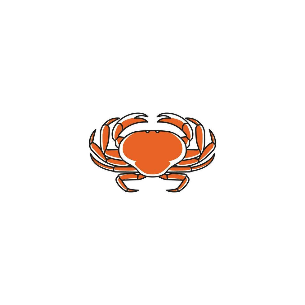 simple orange crab with tongs vector