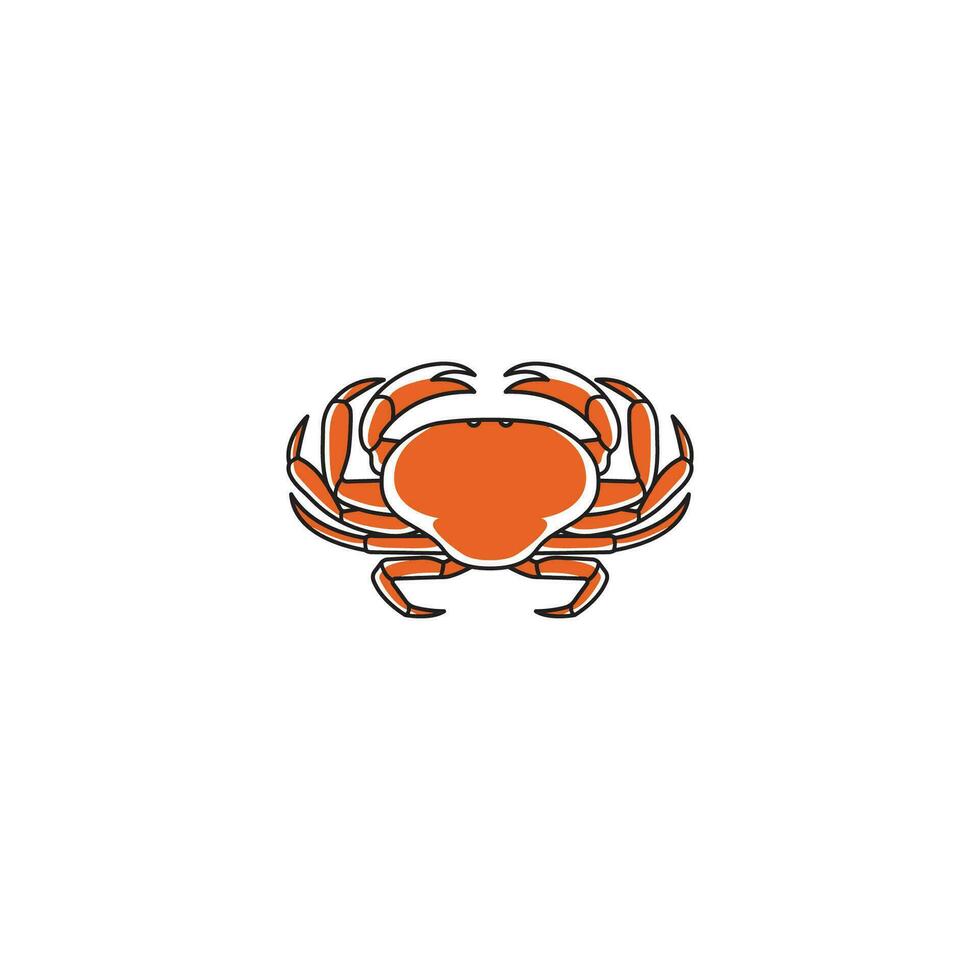 simple orange crab with tongs vector