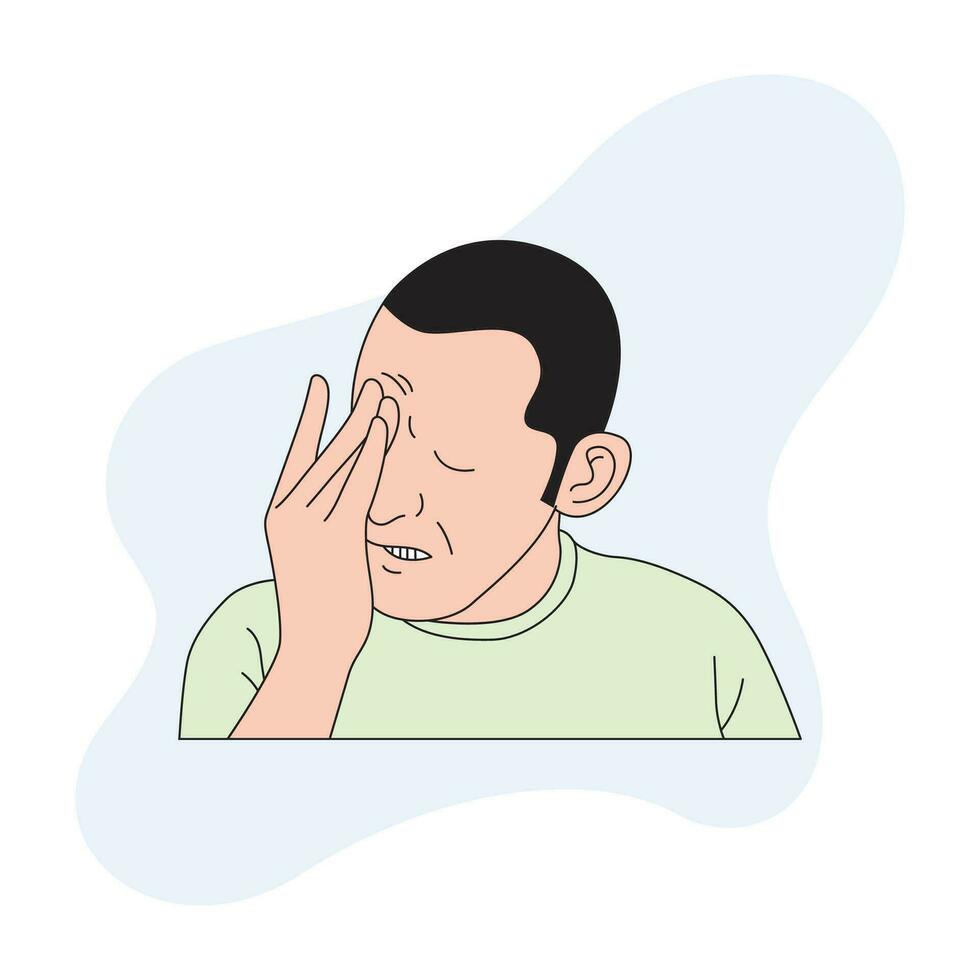 a man is experiencing pain in the head vector