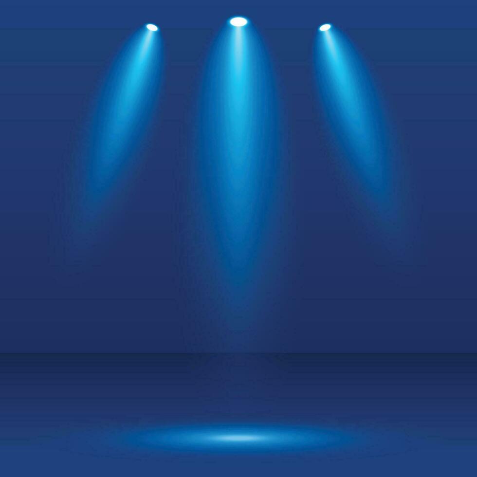 Spotlight Effects Stage On Blue Background vector